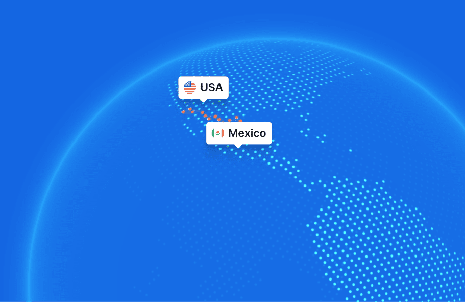 USA Mexico Globe
